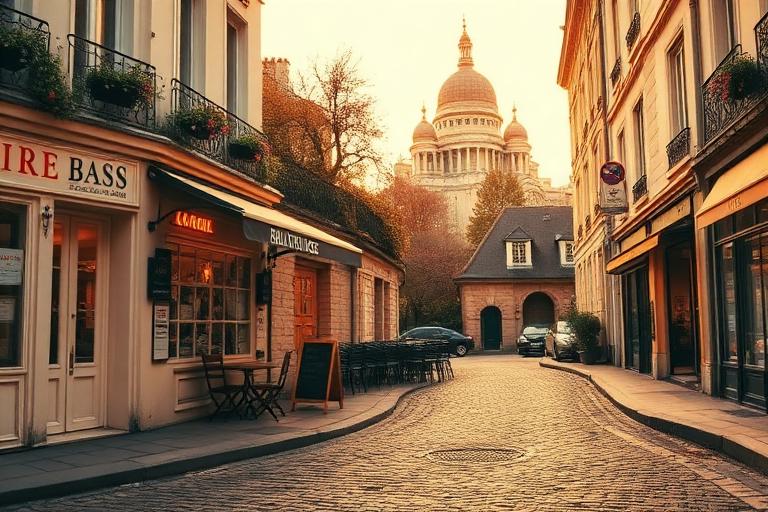 AI-generated travel illustration inspired by Amélie and its destination