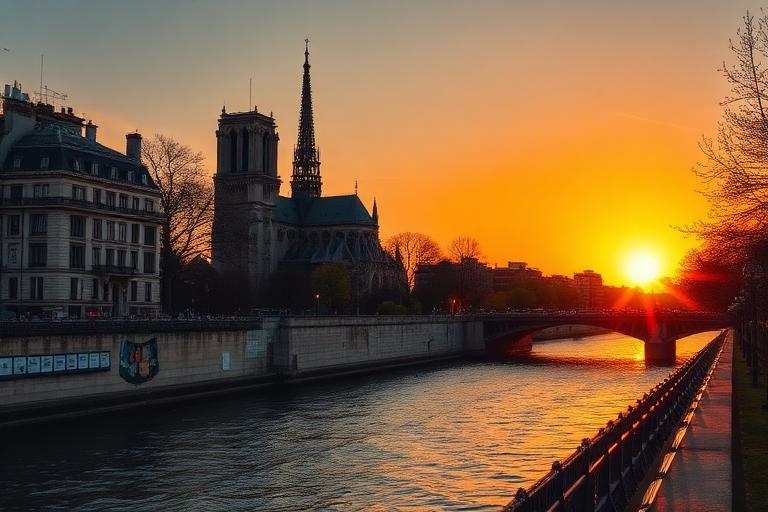 AI-generated travel illustration inspired by Before Sunset and its destination