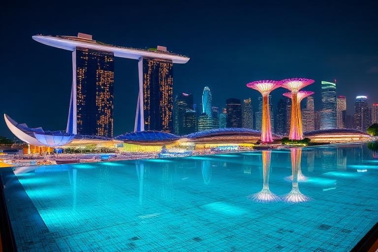 AI-generated travel illustration inspired by Crazy Rich Asians and its destination