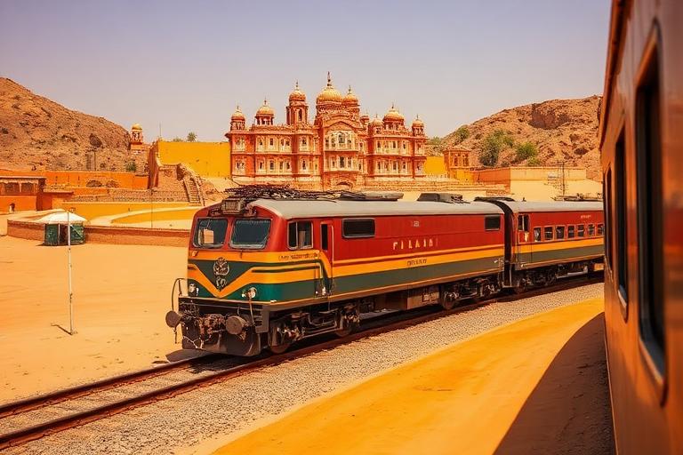 AI-generated travel illustration inspired by The Darjeeling Limited and its destination