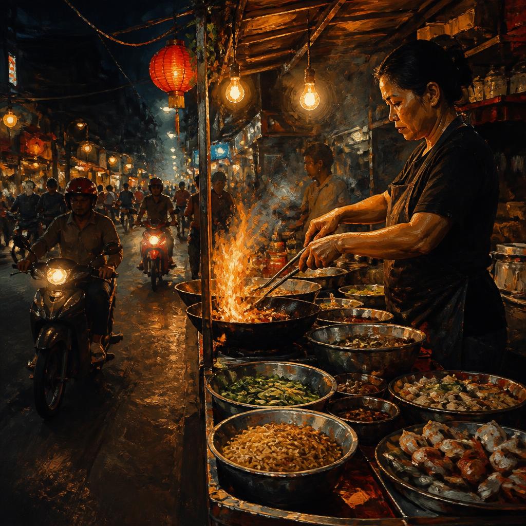 AI-generated travel illustration inspired by Anthony Bourdain: No Reservations and its destination