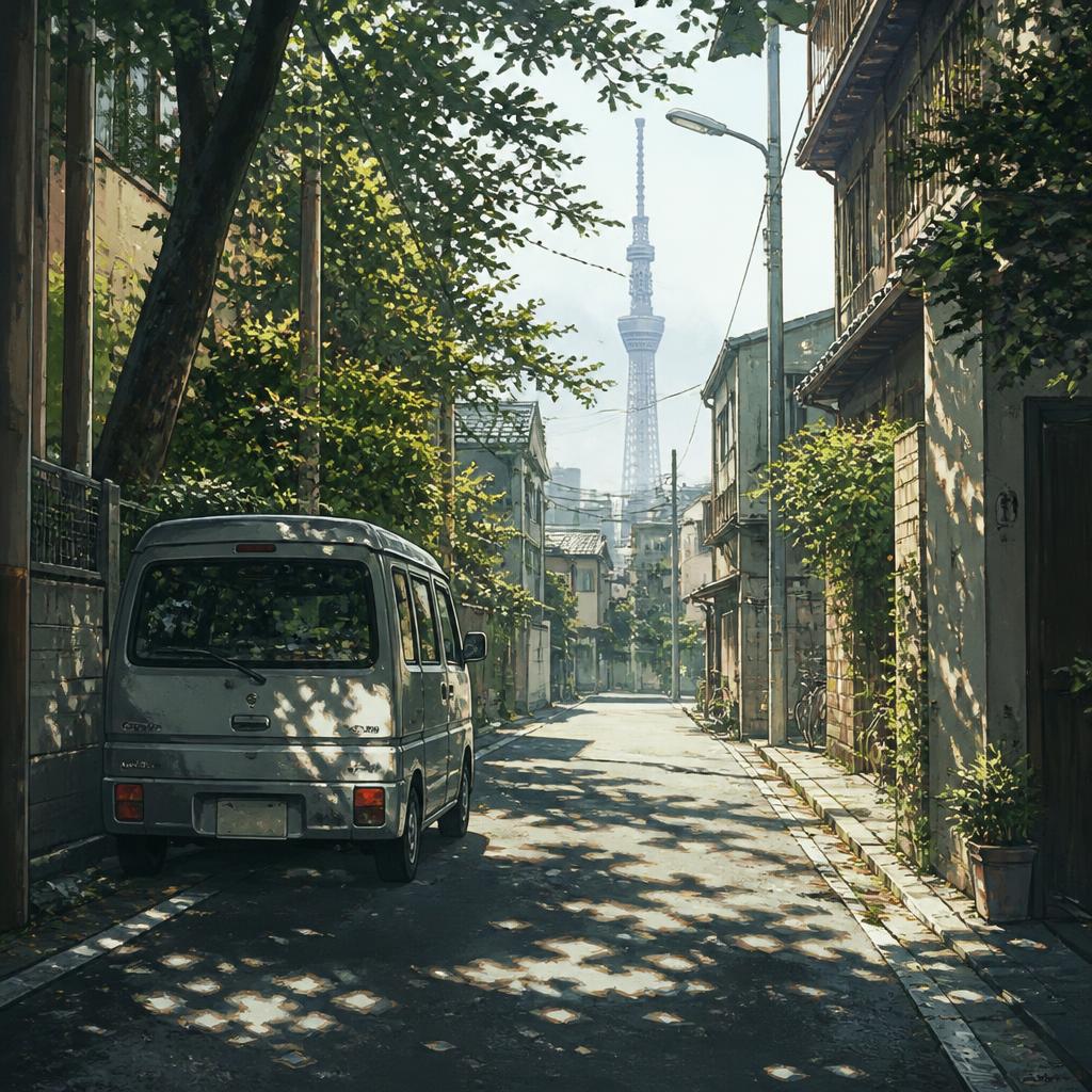 AI-generated travel illustration inspired by Perfect Days and its destination