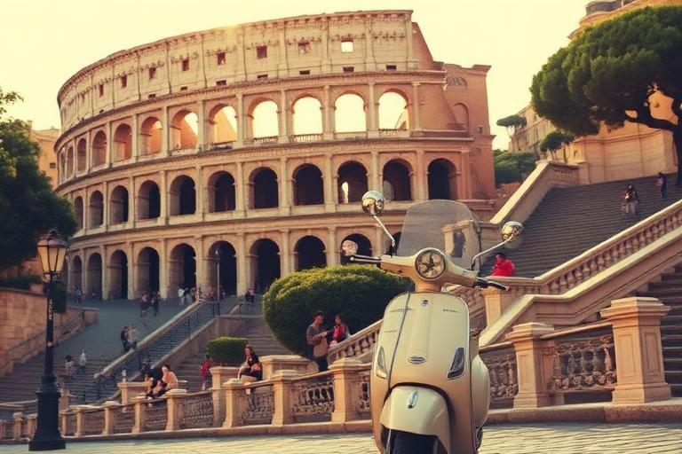 AI-generated travel illustration inspired by Roman Holiday and its destination