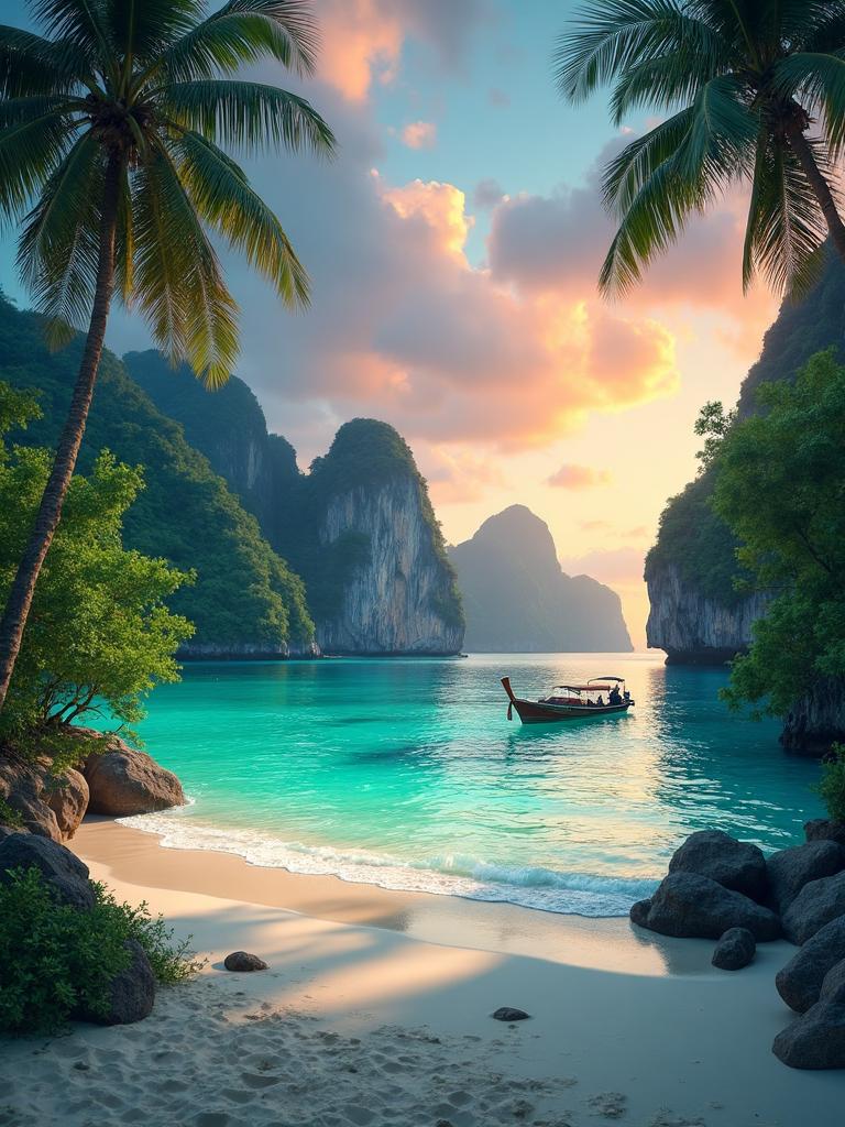AI-generated travel illustration inspired by The Beach and its destination