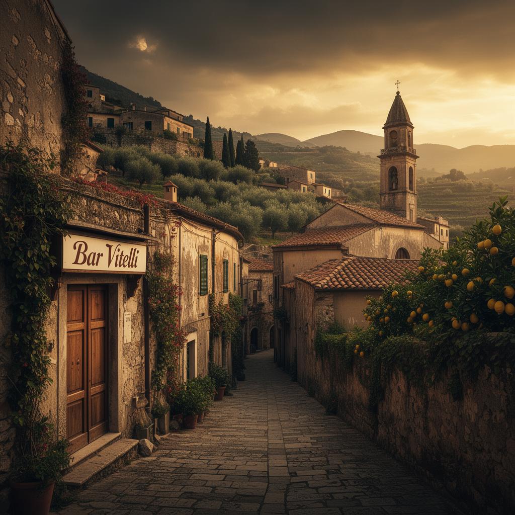 AI-generated travel illustration inspired by The Godfather and its destination