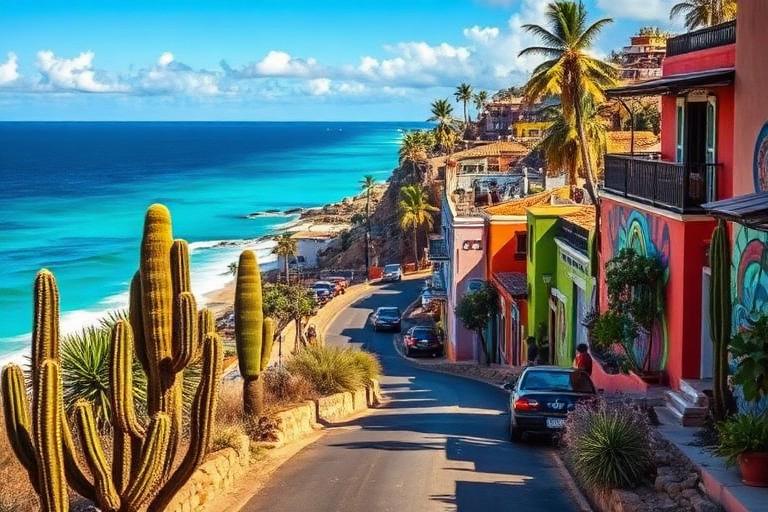AI-generated travel illustration inspired by Y Tu Mamá También and its destination